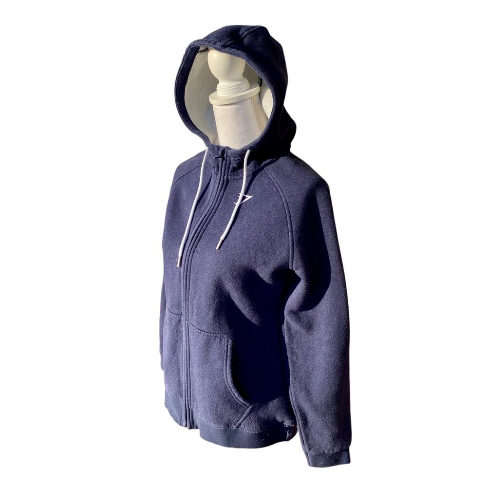 Gymshark Jacket Blue Hooded Training Zip Long Sleeve Women’s Size Small - Picture 3 of 9